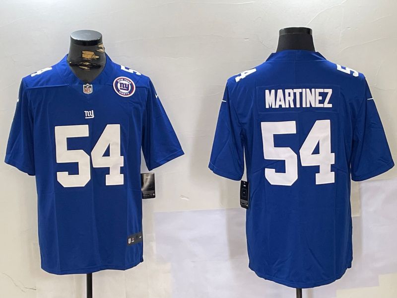 Men New York Giants #54 Martinez Blue 2024 Nike Vapor Limited NFL Jersey style 4